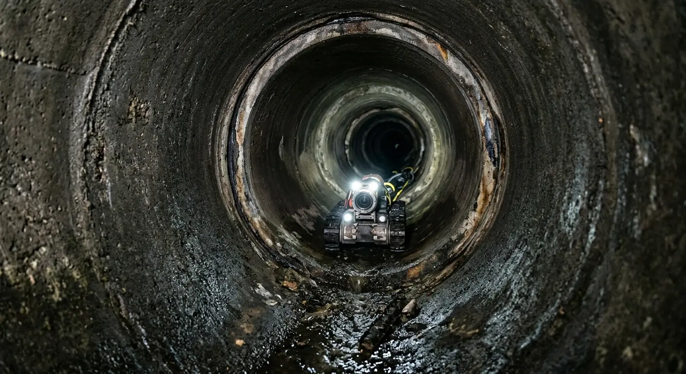 Robotic sewer camera inspecting pipe interior for Drain Snake Service in Florida Ridge